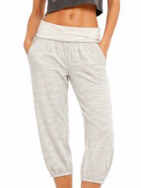 Lululemon Cropped Yoga Pants Grey White Size 6